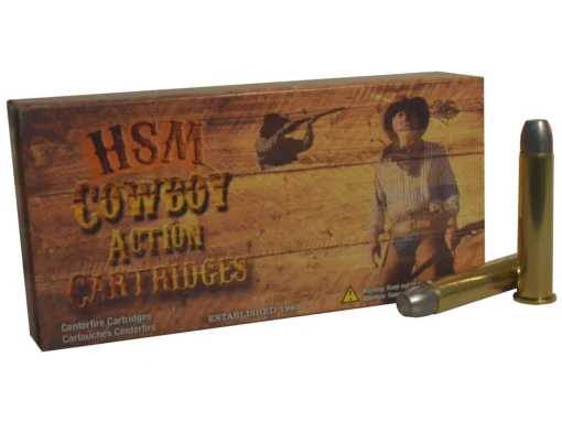HSM Cowboy Action Ammunition 45-70 Government 405 Grain Hard Cast Flat Nose Triple Lube Groove Box of 20
