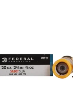 Federal Power-Shok Ammunition 20 Gauge 2-3/4" 7/8 oz Sabot Slug Box of 5
