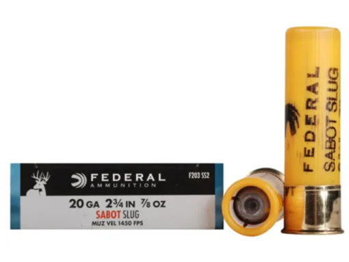 Federal Power-Shok Ammunition 20 Gauge 2-3/4" 7/8 oz Sabot Slug Box of 5