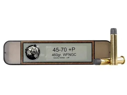 Grizzly Ammunition 45-70 Government +P 460 Grain Cast Performance Lead Wide Flat Nose Gas Check Box of 20