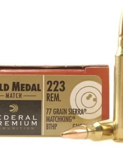 Federal Premium Gold Medal Ammunition 223 Remington 77 Grain Sierra MatchKing Hollow Point Boat Tail