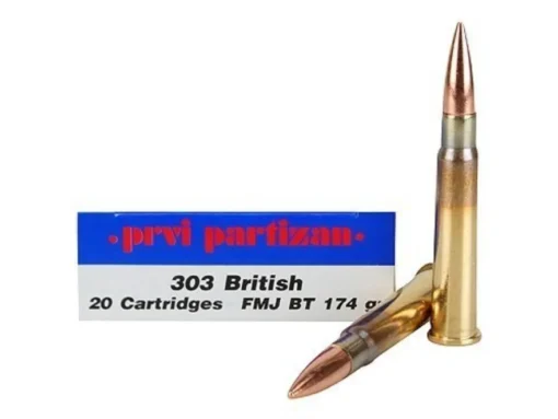 Prvi Partizan Ammunition 303 British 174 Grain Full Metal Jacket Boat Tail Box of 20