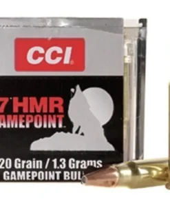 CCI GamePoint Ammunition 17 Hornady Magnum Rimfire (HMR) 20 Grain Jacketed Spire Point Box of 50